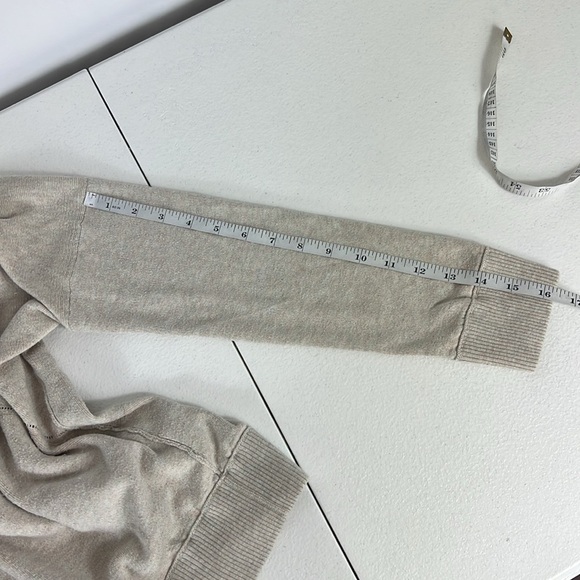 Zadig & Voltaire Sz Small Brumy Knit Cotton V Neck Sweater Oatmeal - Picture 9 of 10